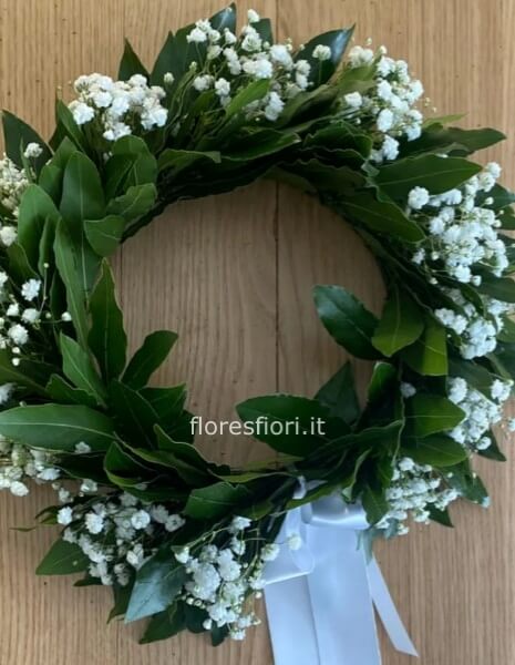 Coroncina LAUREA con Gypsofila